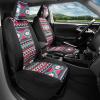 imageBDK Aztec Pattern Car Seat Covers for Front Seats 2Pack Geometric Print Front Seat Cover Set with Matching Headrest Sideless Design for Easy Installation Universal Fits Most Cars Trucks Vans SUVsInca Tocapu Pattern