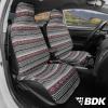 imageBDK Baja Saddle Blanket Car Seat Covers Full Set with Matching Steering Wheel Cover  Woven Saddle Blanket Seat Covers Mexican Blanket Seat Covers for Front ampamp Back Bench  Fits Most Car Truck ampamp SUVBlack Pattern