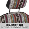imageBDK Baja Saddle Blanket Car Seat Covers Full Set with Matching Steering Wheel Cover  Woven Saddle Blanket Seat Covers Mexican Blanket Seat Covers for Front ampamp Back Bench  Fits Most Car Truck ampamp SUVMulti Color