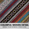 imageBDK Baja Saddle Blanket Car Seat Covers Full Set with Matching Steering Wheel Cover  Woven Saddle Blanket Seat Covers Mexican Blanket Seat Covers for Front ampamp Back Bench  Fits Most Car Truck ampamp SUVMulti Color