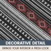 imageBDK Baja Saddle Blanket Car Seat Covers Full Set with Matching Steering Wheel Cover  Woven Saddle Blanket Seat Covers Mexican Blanket Seat Covers for Front ampamp Back Bench  Fits Most Car Truck ampamp SUVBlack Pattern