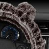 imageBDK Bear Fur Plush Steering Wheel Cover  Cute Faux Wool Protector for Women Girls Fits Wheels 14515 inch Gray  with EarsBrown with Ears