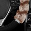 imageBDK Bear Fur Plush Steering Wheel Cover  Cute Faux Wool Protector for Women Girls Fits Wheels 14515 inch Gray  with EarsBrown with Glitter