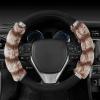 imageBDK Bear Fur Plush Steering Wheel Cover  Cute Faux Wool Protector for Women Girls Fits Wheels 14515 inch Gray  with EarsBrown with Glitter