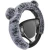 imageBDK Bear Fur Plush Steering Wheel Cover  Cute Faux Wool Protector for Women Girls Fits Wheels 14515 inch Gray  with EarsGray with Ears