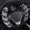 imageBDK Bear Fur Plush Steering Wheel Cover  Cute Faux Wool Protector for Women Girls Fits Wheels 14515 inch Gray  with EarsGray with Glitter