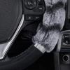 imageBDK Bear Fur Plush Steering Wheel Cover  Cute Faux Wool Protector for Women Girls Fits Wheels 14515 inch Gray  with EarsGray with Glitter