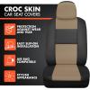imageBDK Beige Faux Leather Car Seat Covers Full Set with Matching Carpet Car Floor Mats  Universal Front ampamp Back Bench Car Seat Protector ampamp Car Mats Full Set for SUV ampamp Truck Automotive Interior LinerBeige