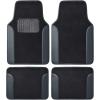 imageBDK Beige Faux Leather Car Seat Covers Full Set with Matching Carpet Car Floor Mats  Universal Front ampamp Back Bench Car Seat Protector ampamp Car Mats Full Set for SUV ampamp Truck Automotive Interior LinerCharcoal