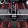 imageBDK Beige Faux Leather Car Seat Covers Full Set with Matching Carpet Car Floor Mats  Universal Front ampamp Back Bench Car Seat Protector ampamp Car Mats Full Set for SUV ampamp Truck Automotive Interior LinerRed