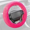 imageBDK Bling Bling Glitter Diamond Leather Steering Wheel Cover with 9 Rows Crystal Rhinestones Universal Fit 145155 Inch for WomenGirls Bling Crystal Diamonds  GoldHot Pink Faux Fur