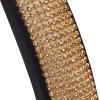 imageBDK Bling Bling Glitter Diamond Leather Steering Wheel Cover with 9 Rows Crystal Rhinestones Universal Fit 145155 Inch for WomenGirls Bling Crystal Diamonds  GoldBling Crystal Diamonds  Gold