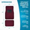 imageBDK Classic Carpet Floor Mats for Car ampamp Auto  Universal Fit Front ampamp Rear with Heelpad Light Gray  58310Burgundy Red