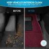 imageBDK Classic Carpet Floor Mats for Car ampamp Auto  Universal Fit Front ampamp Rear with Heelpad Light Gray  58310Burgundy Red