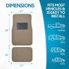 imageBDK Classic Carpet Floor Mats for Car ampamp Auto  Universal Fit Front ampamp Rear with Heelpad Light Gray  58310Medium Beige