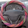 imageBDK Colorful Woven Boho Bohemian Hippie Style Steering Wheel Cover for Women  Fits Most Standard Wheel Sizes 14515 inch Colorful Patterns