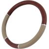 imageBDK Dark Wood Grain Car Steering Wheel Cover Standard 15 inch with Gray Faux Leather Grip Made to Fit Most Auto Truck Van SUVBeige  Dark Wood