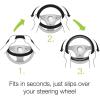 imageBDK Dark Wood Grain Car Steering Wheel Cover Standard 15 inch with Gray Faux Leather Grip Made to Fit Most Auto Truck Van SUVGray  Dark Wood