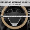 imageBDK Genuine Black Leather Steering Wheel Cover for Car Large 15516 inch  Ergonomic Comfort Grip for Men ampamp Women Car Steering Wheel Cover for Vehicles with Large Steering WheelsBeige