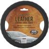 imageBDK Genuine Black Leather Steering Wheel Cover for Car Large 15516 inch  Ergonomic Comfort Grip for Men ampamp Women Car Steering Wheel Cover for Vehicles with Large Steering WheelsBlack
