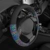 imageBDK Geometric Prism Sparkle Glitter Steering Wheel Cover  Car Steering Wheel Cover for Women with Shiny Holo Bling Accents Fits Most Car Truck Van SUV Wheel Sizes 145 to 15 inch