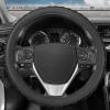 imageBDK GripTech Plush Fuzzy Steering Wheel Cover for Car Truck Van SUV Standard 15 inch Size Soft Black Fluffy Exterior Comfortable Ergonomic Car Steering Wheel CoverBlack Plush Grip