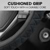 imageBDK GripTech Plush Fuzzy Steering Wheel Cover for Car Truck Van SUV Standard 15 inch Size Soft Black Fluffy Exterior Comfortable Ergonomic Car Steering Wheel CoverBlack Plush Grip
