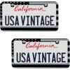 imageBDK Heavy Duty RustProof StainlessSteel Metal USA United States Flag Rhinestone Sparkly Sparkling Diamond Crystal Bling License Plate Frame Universal Size for Car Truck SUVBW Flag