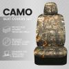 imageBDK Hunter Camo Car Seat Covers Full Set with Camo Steering Wheel Cover and Seat Belt Cover Pad  Forest Camouflage Pattern Automotive Front Seat ampamp Bench Back Seat Cover for Cars Trucks SUV