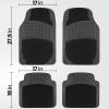 imageBDK HybridMat Automotive Rubber ampamp Carpet Floor Mats Front ampamp Rear Seat Mat Set of Interior Liners for Car Sedan SUV Van Heavy Duty All Weather SemiTrim to Fit Black