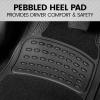 imageBDK HybridMat Automotive Rubber ampamp Carpet Floor Mats Front ampamp Rear Seat Mat Set of Interior Liners for Car Sedan SUV Van Heavy Duty All Weather SemiTrim to Fit Black