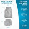 imageBDK Metallic Chrome Car Floor Mats AllWeather Universal Fit Automotive Floor Mats for Cars SUVs Floor Mats for Trucks Car Mats Full Set Front ampamp Rear NonSlip Backing  SilverSilver