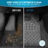 imageBDK Metallic Chrome Car Floor Mats AllWeather Universal Fit Automotive Floor Mats for Cars SUVs Floor Mats for Trucks Car Mats Full Set Front ampamp Rear NonSlip Backing  SilverCharcoal