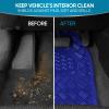 imageBDK Metallic Chrome Car Floor Mats AllWeather Universal Fit Automotive Floor Mats for Cars SUVs Floor Mats for Trucks Car Mats Full Set Front ampamp Rear NonSlip Backing  SilverMetallic Blue
