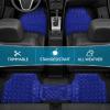 imageBDK Metallic Chrome Car Floor Mats AllWeather Universal Fit Automotive Floor Mats for Cars SUVs Floor Mats for Trucks Car Mats Full Set Front ampamp Rear NonSlip Backing  SilverMetallic Blue