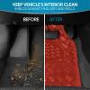 imageBDK Metallic Chrome Car Floor Mats AllWeather Universal Fit Automotive Floor Mats for Cars SUVs Floor Mats for Trucks Car Mats Full Set Front ampamp Rear NonSlip Backing  SilverMetallic Red