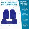imageBDK Metallic Chrome Car Floor Mats AllWeather Universal Fit Automotive Floor Mats for Cars SUVs Floor Mats for Trucks Car Mats Full Set Front ampamp Rear NonSlip Backing  SilverMetallic Blue