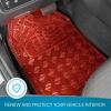 imageBDK Metallic Chrome Car Floor Mats AllWeather Universal Fit Automotive Floor Mats for Cars SUVs Floor Mats for Trucks Car Mats Full Set Front ampamp Rear NonSlip Backing  SilverMetallic Red