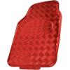 imageBDK Metallic Chrome Car Floor Mats AllWeather Universal Fit Automotive Floor Mats for Cars SUVs Floor Mats for Trucks Car Mats Full Set Front ampamp Rear NonSlip Backing  SilverRed