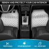 imageBDK Metallic Chrome Car Floor Mats AllWeather Universal Fit Automotive Floor Mats for Cars SUVs Floor Mats for Trucks Car Mats Full Set Front ampamp Rear NonSlip Backing  SilverSilver