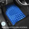 imageBDK Metallic Chrome Car Floor Mats AllWeather Universal Fit Automotive Floor Mats for Cars SUVs Floor Mats for Trucks Car Mats Full Set Front ampamp Rear NonSlip Backing  SilverBlue