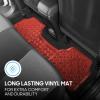 imageBDK Metallic Chrome Car Floor Mats AllWeather Universal Fit Automotive Floor Mats for Cars SUVs Floor Mats for Trucks Car Mats Full Set Front ampamp Rear NonSlip Backing  SilverMetallic Red