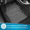 imageBDK Metallic Chrome Car Floor Mats AllWeather Universal Fit Automotive Floor Mats for Cars SUVs Floor Mats for Trucks Car Mats Full Set Front ampamp Rear NonSlip Backing  SilverCharcoal