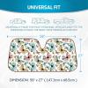 imageBDK Pink Flamingo Floatie Front Windshield Sunshade Accordion Folding Style Auto Shade for Car Truck SUV Van Blocks UV Rays Sun Visor Protector Easy Setup Keeps Your Vehicle Cool  58 x 27 inchesMulticolor