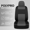 imageBDK PolyPro Car Seat Covers Full Set in Charcoal on Black with Steering Wheel Cover ampamp Seat Belt Pads  Front and Rear Split Bench Car Seat Cover Easy to Install Interior Covers for Auto Truck SUV
