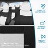 imageBDK PolyPro Seat Covers Full Set in Beige on Black  Front and Rear Split Bench Seat Covers for Cars Easy to Install  Car Accessories for Auto Trucks Van SUVWhite