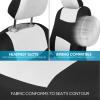 imageBDK PolyPro Seat Covers Full Set in Beige on Black  Front and Rear Split Bench Seat Covers for Cars Easy to Install  Car Accessories for Auto Trucks Van SUVWhite
