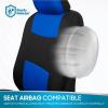 imageBDK PolyPro Seat Covers Full Set in Beige on Black  Front and Rear Split Bench Seat Covers for Cars Easy to Install  Car Accessories for Auto Trucks Van SUVBlue