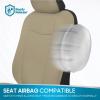imageBDK PolyPro Seat Covers Full Set in Beige on Black  Front and Rear Split Bench Seat Covers for Cars Easy to Install  Car Accessories for Auto Trucks Van SUVSolid Beige