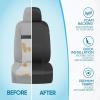 imageBDK PolyPro Seat Covers Full Set in Beige on Black  Front and Rear Split Bench Seat Covers for Cars Easy to Install  Car Accessories for Auto Trucks Van SUVSolid Gray